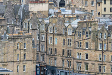 Detail of houses in Edinburgh city center, Edinburgh, Scotland, United Kingdom, Europe - RHPLF25964