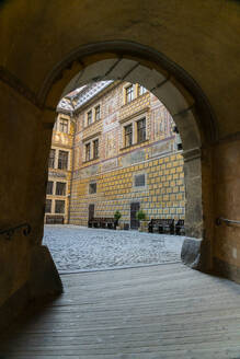 End of passage at Cesky Krumlov Castle and Chateau, UNESCO World Heritage Site, Cesky Krumlov, South Bohemian Region, Czech Republic (Czechia), Europe - RHPLF26002