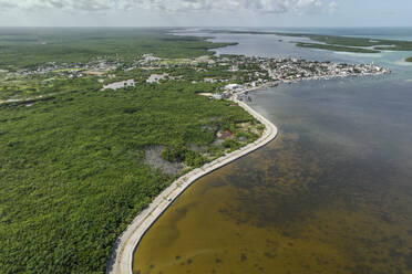 Aerial view of Rio Lagartos natural park along the river, Yucatan, Mexico. - AAEF18296