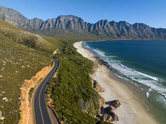 Aerial view of scenic Clarence Road drive Kogel Bay, Gordon’s Bay, South Africa. - AAEF18331