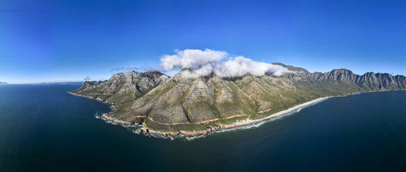 Panoramic aerial view of scenic Clarence Road drive Kogel Bay, Gordon’s Bay, South Africa. - AAEF18335