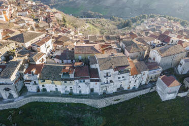 Aerial view of Ripacandida, a small town on the hilltop near Potenza, Basilicata, Italy. - AAEF18474