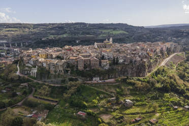 Aerial view of Orte, a medieval town near Rome, Lazio, Italy. - AAEF18521