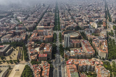 Aerial view of Barcelona downtown, Catalunya, Spain. - AAEF18531