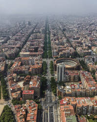 Aerial view of Barcelona downtown, Catalunya, Spain. - AAEF18532