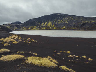 Aerial view of Sandkluftavatn lake in Southern Region, Iceland. - AAEF18603