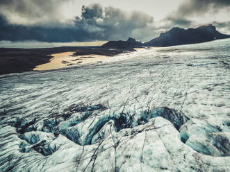 Aerial view of Langjokull Glacier, Southern Region, Iceland. - AAEF18605