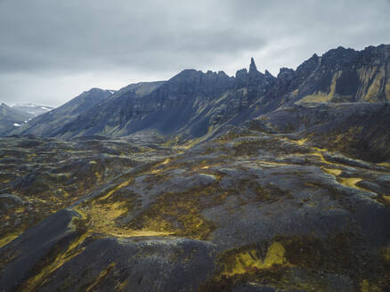 Aerial view of beautiful mountain landscape in Northeastern Region, Iceland. - AAEF18610