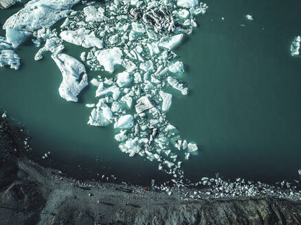 Aerial view of Svinafellsjokull Glacier, Austurland, Iceland. - AAEF18634