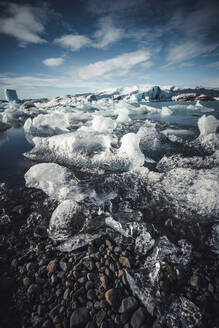 Aerial view of Svinafellsjokull Glacier, Austurland, Iceland. - AAEF18635