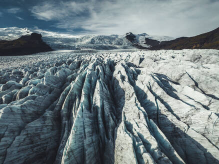 Aerial view of Svinafellsjokull Glacier, Austurland, Iceland. - AAEF18636