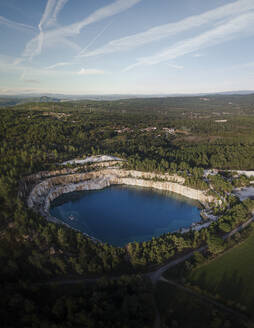 Aerial view of Cartelle quarry in Teixugueira Village, Ourense, Spain. - AAEF18724