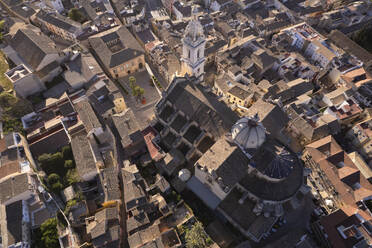 Aerial view of Collegiate Basilica of Xativa, Valencia, Spain. - AAEF18799