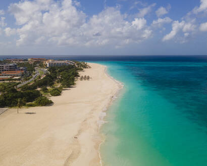 Aerial view of Eagle Beach in Aruba. - AAEF18926