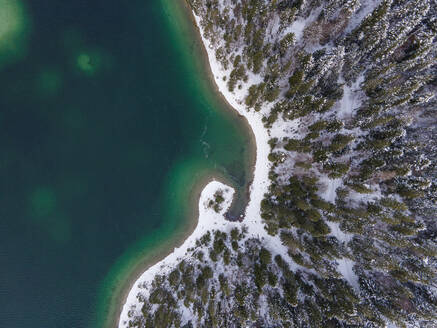 Aerial view of lake Eibsee in Bavaria, Germany. - AAEF18953