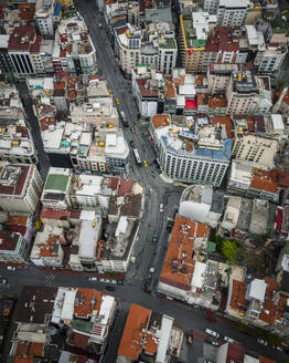 Aerial view of Istanbul commercial district with shops and houses, European Side, Fatih district, Turkey. - AAEF19066