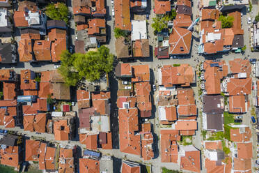 Aerial view of Mudanya, a small town along the Marmara Sea coastline, Bursa, Turkey. - AAEF19079