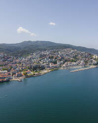 Aerial view of Mudanya, a small town along the Marmara Sea coastline, Bursa, Turkey. - AAEF19082