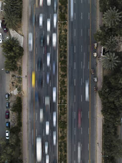 Aerial view of Shahrah-e-Faisal Avenue, one of the main streets in Karachi, Sindh, Pakistan. - AAEF19164