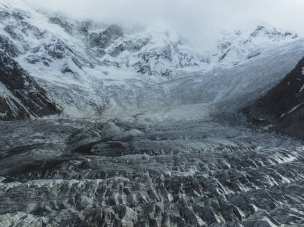 Aerial view of Batura Glacier and Batura Ice Wall, Passu, Hunza, Pakistan, Karakoram Range, Himalayas. - AAEF19167