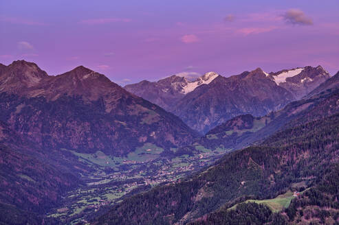 Scenic view of mountain under sky at sunset, Hohe Tauern National Park, Austria - ANSF00427