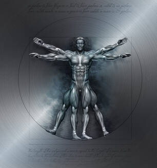 Muscles of a vitruvian man for study - CAIF33608