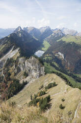 Scenic, majestic view sunny Hoher Kasten mountain range, Switzerland - FSIF06321