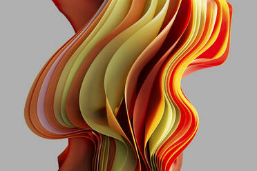 3D-Rendering von abstrakten gewellten Blättern - GCAF00350