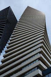 From below of famous twin towers in Vake, downtown of Tbilisi city in Georgia - ADSF45251