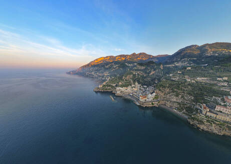 Amalfi coast near Mediterranean Sea at sunrise - LOMF01372