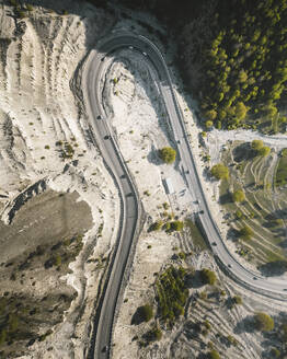 Aerial view of curve road in canyon in Dagestan. - AAEF19419