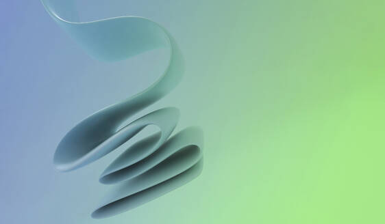 Three dimensional render of green and blue smooth curvy fabric - MSMF00073