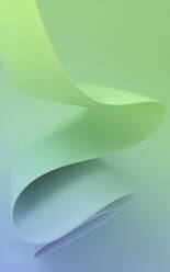 Dreidimensionales Rendering von grünem und blauem glattem, geschwungenem Stoff - MSMF00074