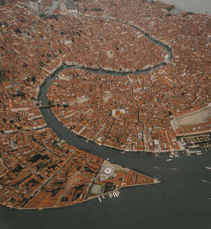 Panoramic aerial view of the Grand Canal, Venice, Italy. - AAEF19582