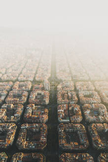 Aerial view of the Eixample buildings in Barcelona, Spain. - AAEF19613
