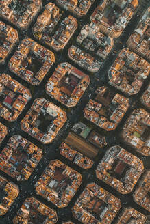 Aerial view of the Eixample buildings in Barcelona, Spain. - AAEF19614