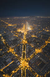 Aerial view of the Sagrada Familia, Barcelona, Spain. - AAEF19623