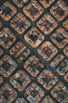 Aerial view of the Eixample buildings in Barcelona, Spain. - AAEF19627