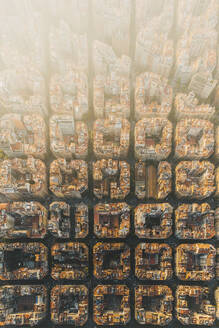 Aerial view of the Eixample buildings in Barcelona, Spain. - AAEF19629