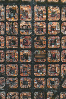 Aerial view of the Eixample buildings in Barcelona, Spain. - AAEF19639