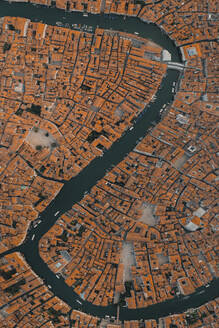 Panoramic aerial view of the Grand Canal, Venice, Italy. - AAEF19706