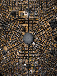 Aerial view of the hexagonal map of Grammichele, Sicily, Italy. - AAEF19709