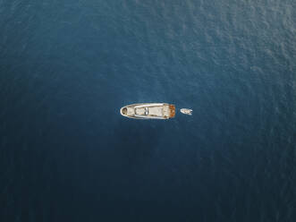 Aerial view of a yacht in Capri, Naples, Italy. - AAEF19728