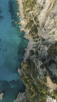 Aerial view of a path among the cliffs of Capri, Naples, Italy. - AAEF19731