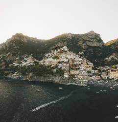 Panoramic aerial view of Positano, Naples, Italy. - AAEF19748