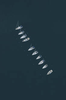 Aerial view of boats in Positano, Naples, Italy. - AAEF19750