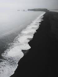 Aerial view of black sand beach, Reynisfjara, Iceland. - AAEF19818