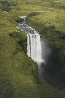 Aerial view of Skogafoss, Iceland. - AAEF19820