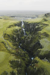 Aerial view of the Fjardarargljufur canyon, Iceland. - AAEF19821