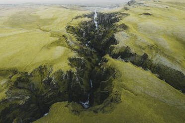 Aerial view of the Fjardarargljufur canyon, Iceland. - AAEF19823